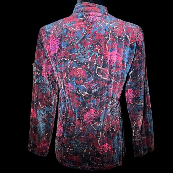 Campus Casuals - 80's Jewel Tone Quilted Velour Blazer - Size S - Picture 3 of 5